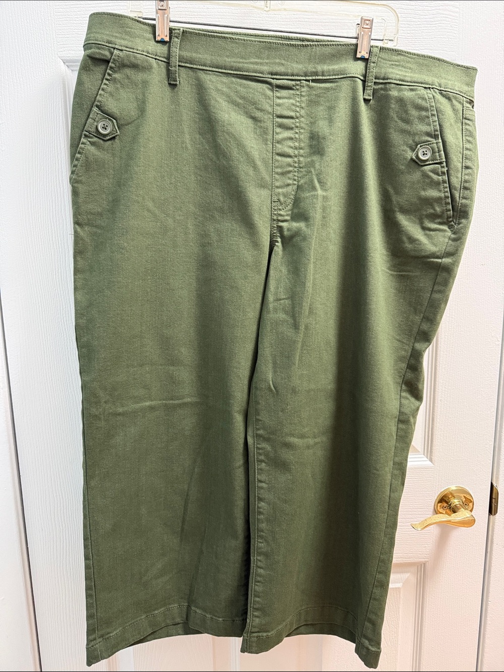 croft & barrow Olive Wide Leg Crop Pants